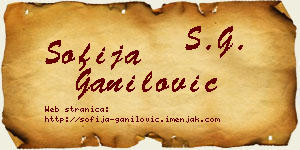 Sofija Ganilović vizit kartica